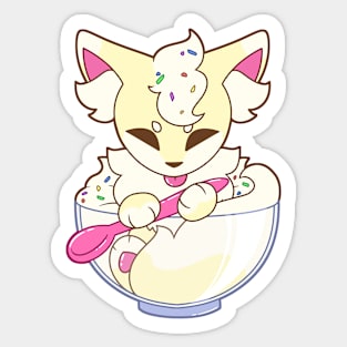 Vanilla Ice Cream Fox Sticker